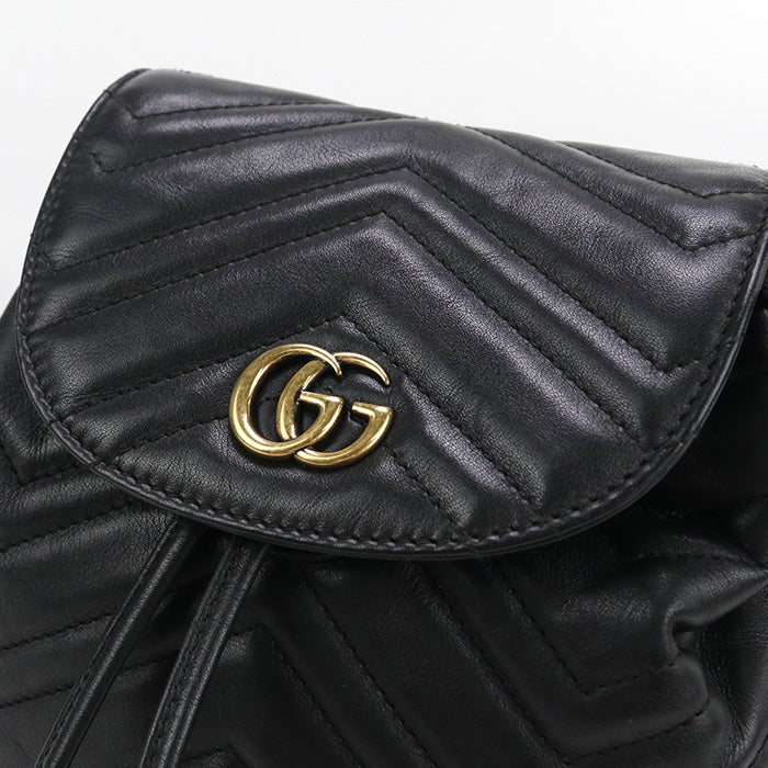 GUCCI 528129 Backpack GG Marmont Mini backpack leather black Women