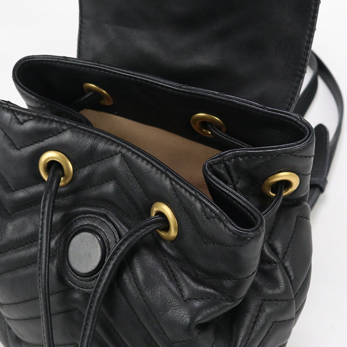 GUCCI 528129 Backpack GG Marmont Mini backpack leather black Women