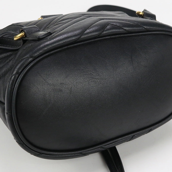 GUCCI 528129 Backpack GG Marmont Mini backpack leather black Women
