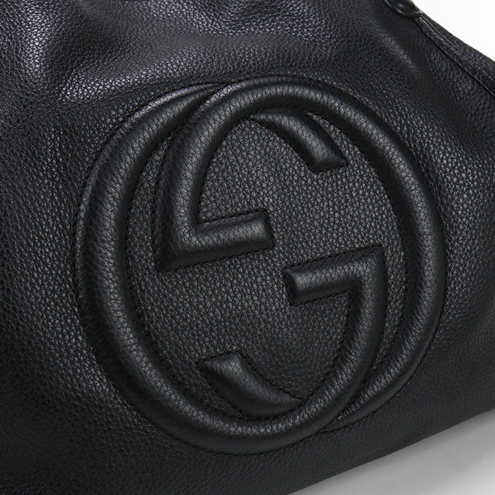 GUCCI 282309 Tote Bag Soho Fringe Interlocking G Shoulder Bag leather black Women