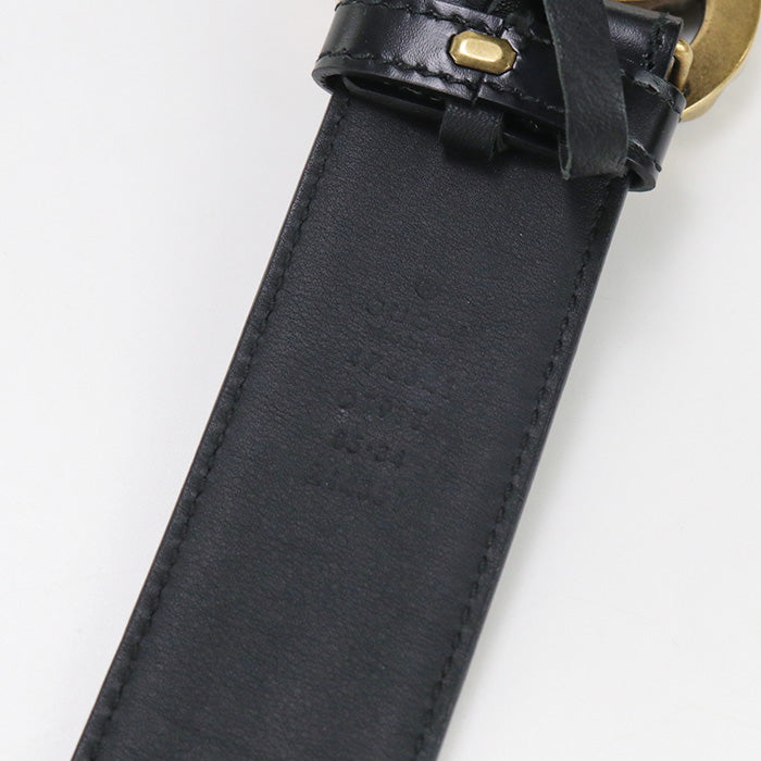 GUCCI 476341 belt GG Marmont Crystal Rhinestone leather black mens