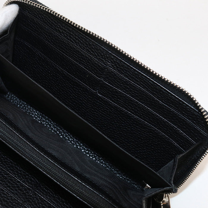 GUCCI 473928 A7M0N 1000Long wallet Interlocking G Zip Around Zippy Wallet Purse leather black mens(unisex)