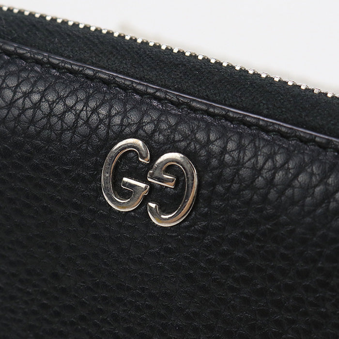 GUCCI 473928 A7M0N 1000Long wallet Interlocking G Zip Around Zippy Wallet Purse leather black mens(unisex)