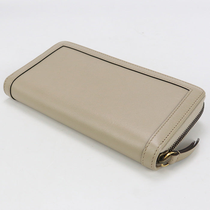 GUCCI 658634 Diana Bamboo Continental wallet Purse leather beige Women
