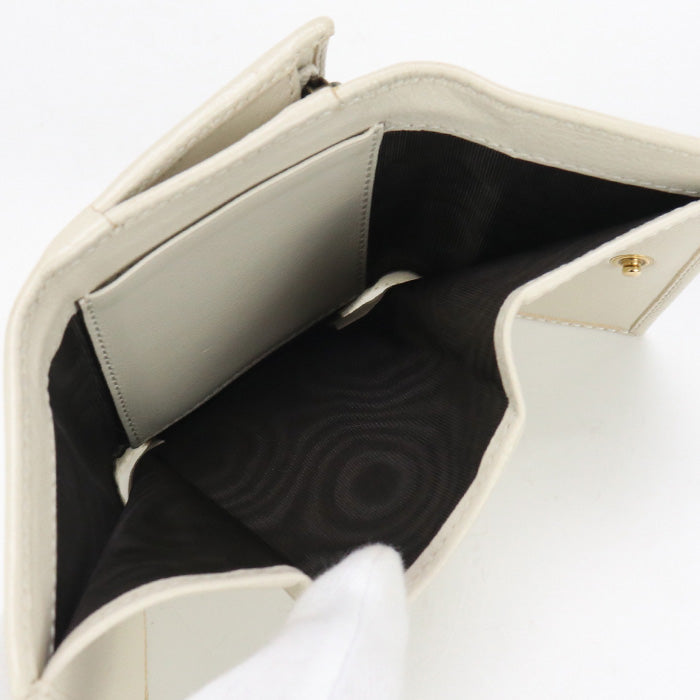 GUCCI 658633 Bamboo GG Marmont Compact wallet Three fold  leather white Women