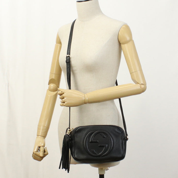 GUCCI GU81147 Shoulder Bag Soho Cross body bag leather black Women