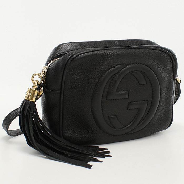 GUCCI GU81147 Shoulder Bag Soho Cross body bag leather black Women