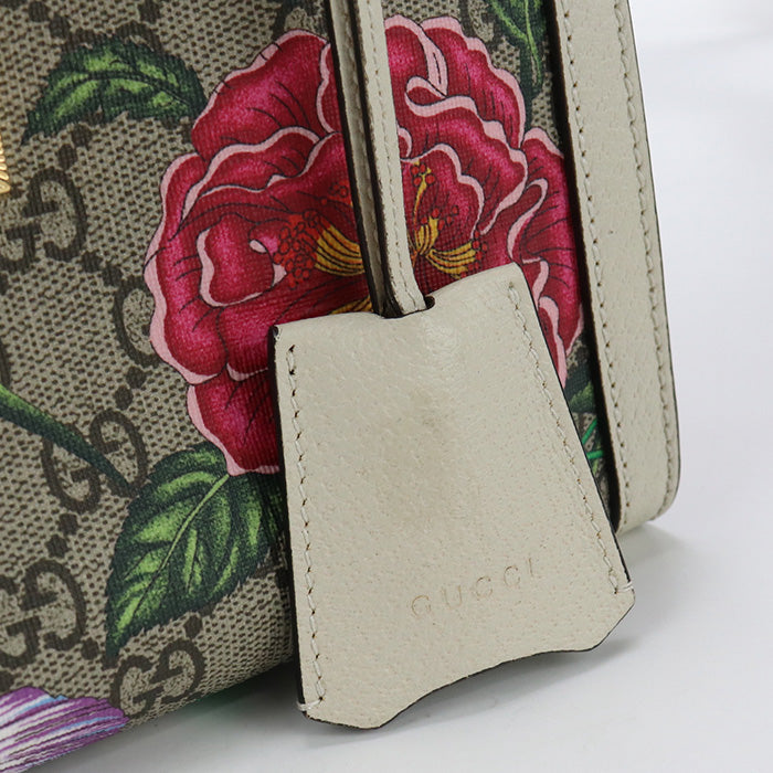 GUCCI 498156 Shoulder Bag Flora Padlock Small ChainShoulder Bag GG Supreme Canvas,leather beige Women