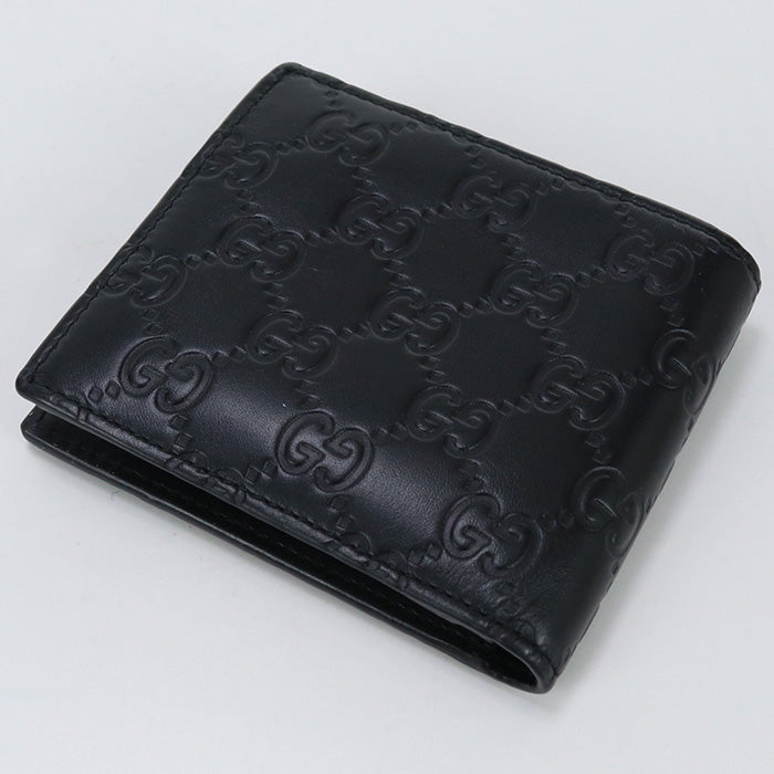 GUCCI 365467 Bi-fold wallet Gucci sima Coin wallet leather black mens