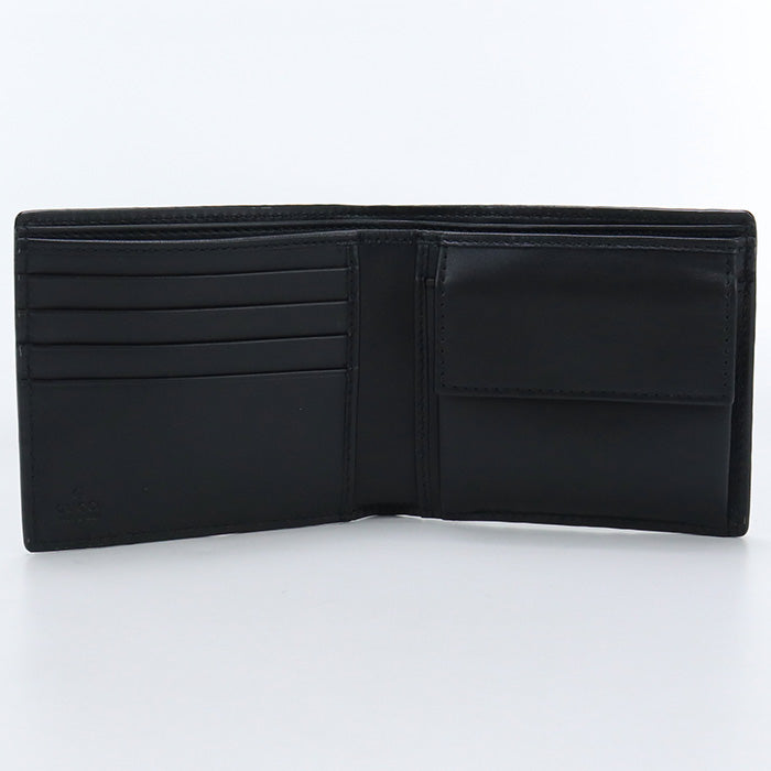 GUCCI 365467 Bi-fold wallet Gucci sima Coin wallet leather black mens