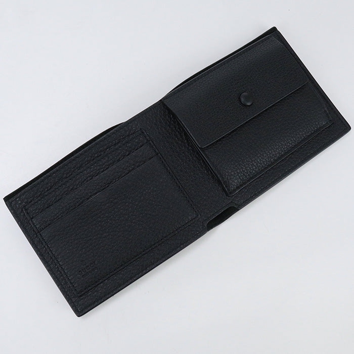 GUCCI 658681 Bi-fold wallet Gucci logo Coin wallet leather black mens