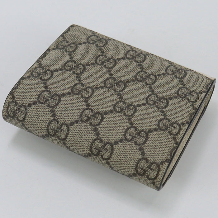 GUCCI 598587 17WAG Bi-fold wallet Marmont Double G Medium wallet GG Supreme Canvas,leather beige Women