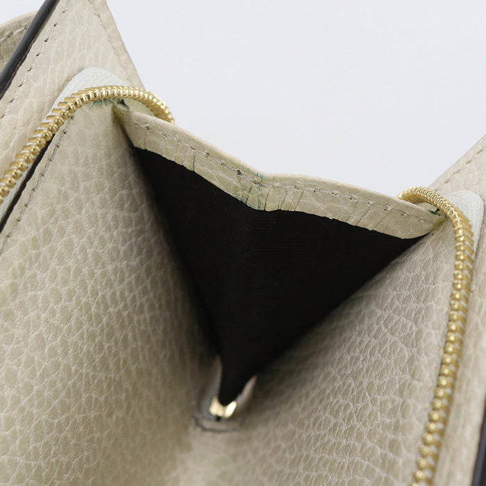 GUCCI 598587 17WAG Bi-fold wallet Marmont Double G Medium wallet GG Supreme Canvas,leather beige Women