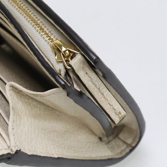 GUCCI 598587 17WAG Bi-fold wallet Marmont Double G Medium wallet GG Supreme Canvas,leather beige Women