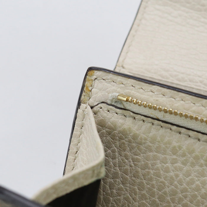 GUCCI 598587 17WAG Bi-fold wallet Marmont Double G Medium wallet GG Supreme Canvas,leather beige Women