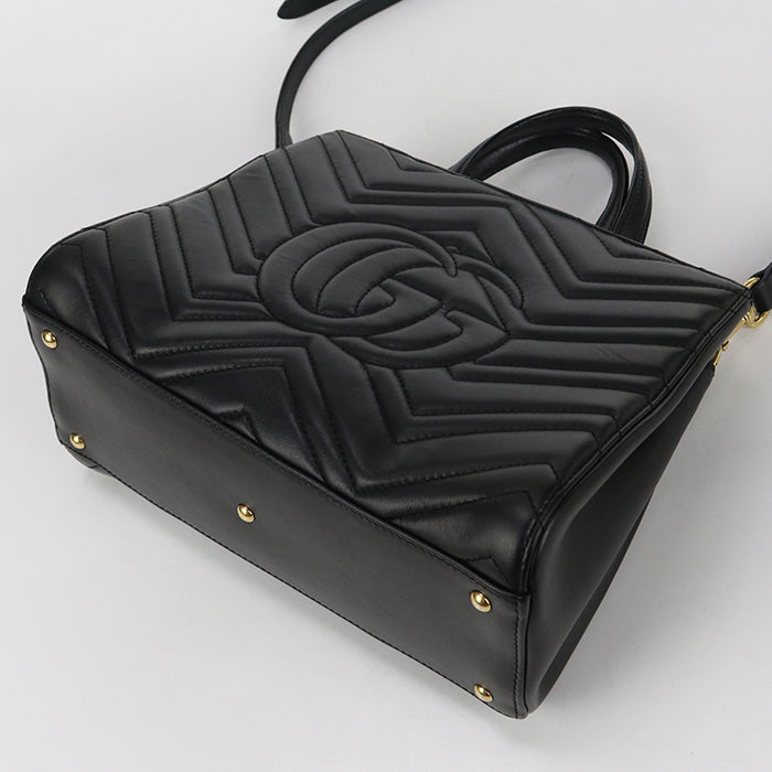 GUCCI 448054 1000 Tote Bag GG Marmont Quilting 2WAYTote Bag leather black Women
