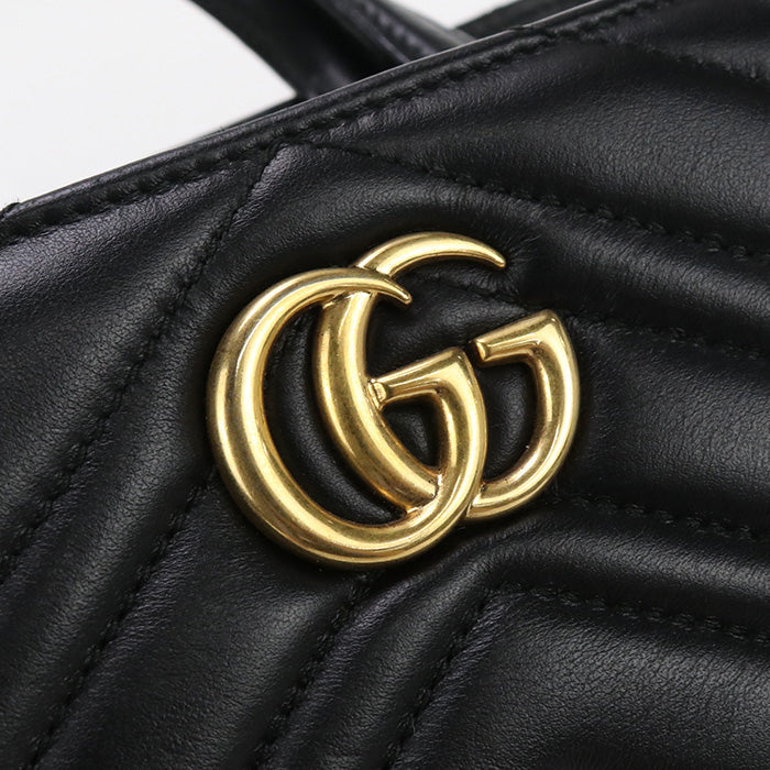 GUCCI 448054 1000 Tote Bag GG Marmont Quilting 2WAYTote Bag leather black Women