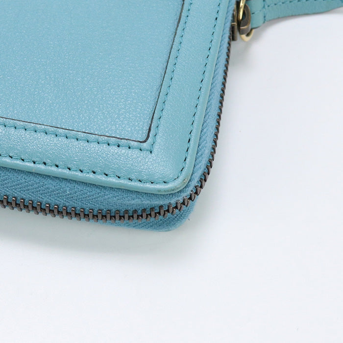 GUCCI 658634 DJ20T Long Wallet Gucci Diana with Bamboo Zip around wallet leather Turquoise Women