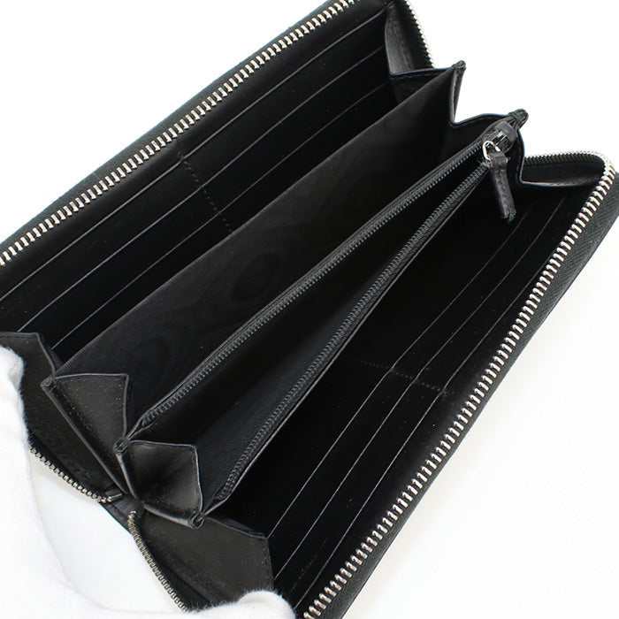 GUCCI 408831 Long Wallet GG Supreme Zipper Wallet PVC coated canvas black mens(unisex)