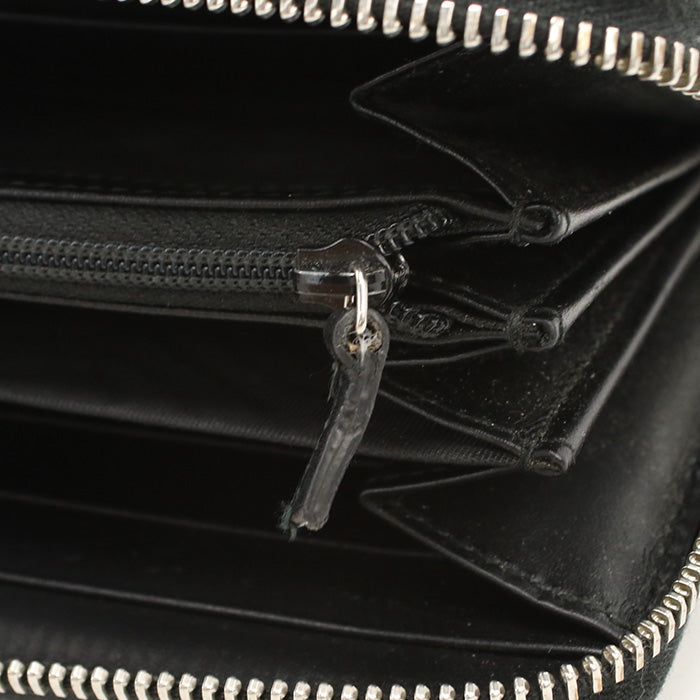 GUCCI 408831 Long Wallet GG Supreme Zipper Wallet PVC coated canvas black mens(unisex)