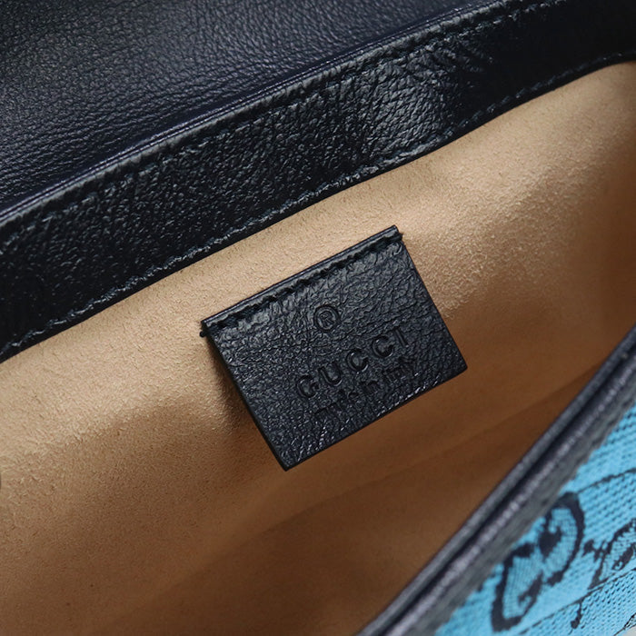 GUCCI GU81495 Quilted Super Mini Bag GG Marmont Shoulder GG canvas  blue Women