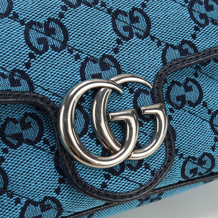 GUCCI GU81495 Quilted Super Mini Bag GG Marmont Shoulder GG canvas  blue Women