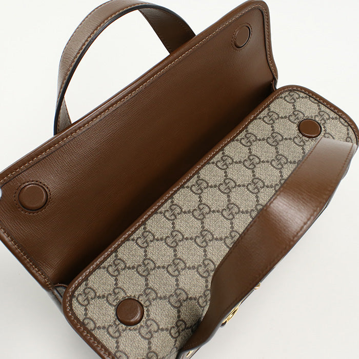 GUCCI 627323 Handbag Gucci Horsebit 1955 Small Top Handbag GG Supreme Canvas,leather beige Women