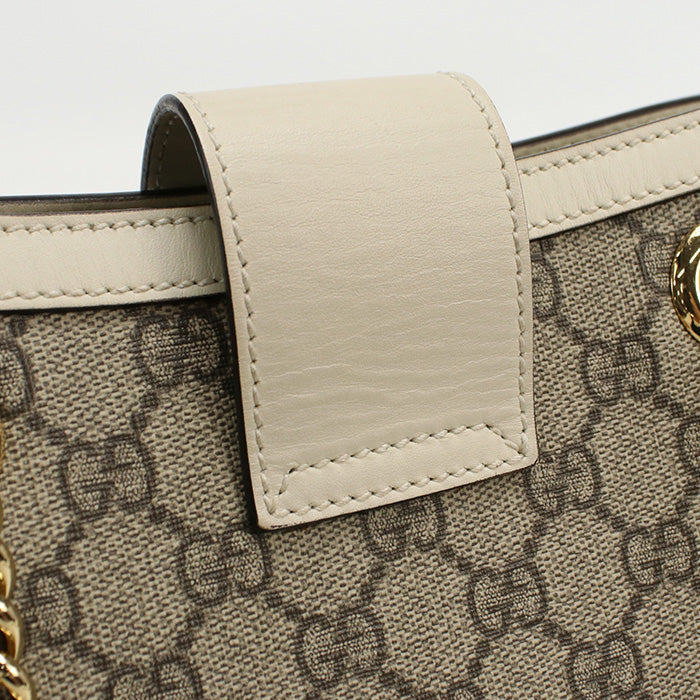 GUCCI 498156 KHNKG 9761 Shoulder Bag Padlock GG Supreme Small Tote Bag PVC coated canvas,leather beige Women