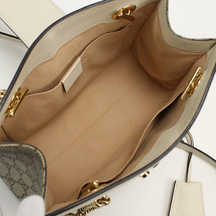 GUCCI 498156 KHNKG 9761 Shoulder Bag Padlock GG Supreme Small Tote Bag PVC coated canvas,leather beige Women
