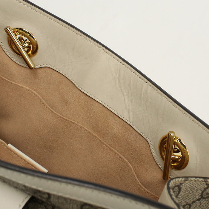 GUCCI 498156 KHNKG 9761 Shoulder Bag Padlock GG Supreme Small Tote Bag PVC coated canvas,leather beige Women
