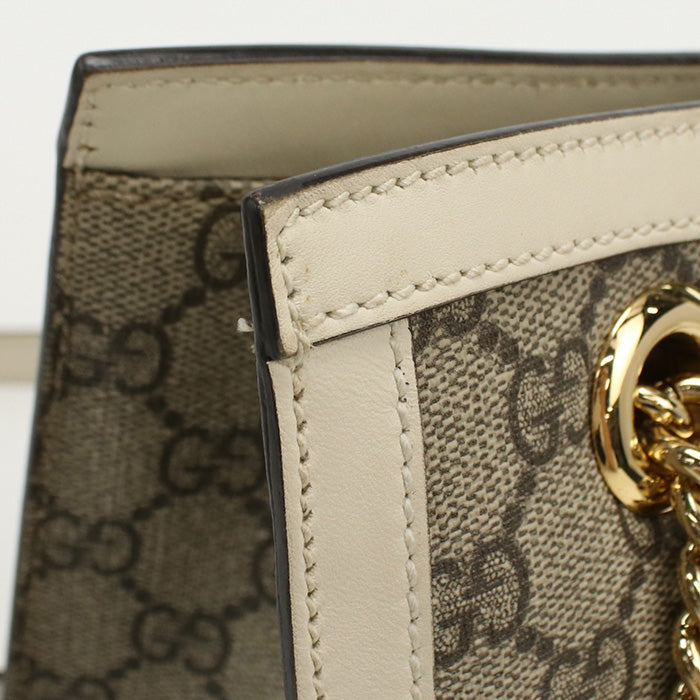GUCCI 498156 KHNKG 9761 Shoulder Bag Padlock GG Supreme Small Tote Bag PVC coated canvas,leather beige Women