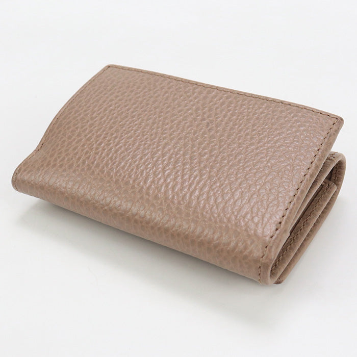 GUCCI 644407 Tri-fold wallet GG Marmont Flap wallet,Compact Wallet leather beige Women
