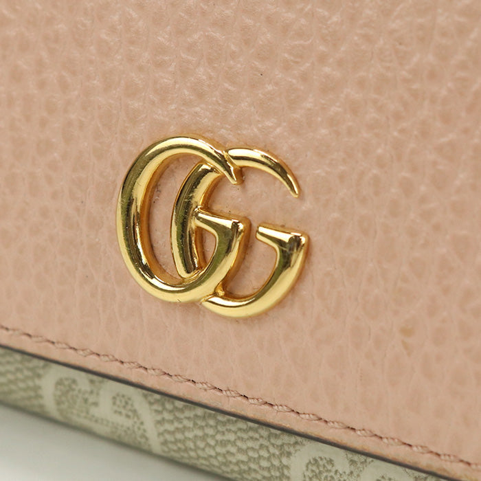 GUCCI 739525 Card Case Double G GG Supreme Business Card Case PVC coated canvas,leather pink Women