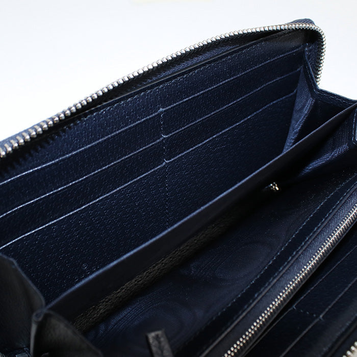 GUCCI 706844 UULBN 4055 Long Wallet Ophidia Double G Zip Around Long Wallet GG Supreme Canvas,leather Navy unisex
