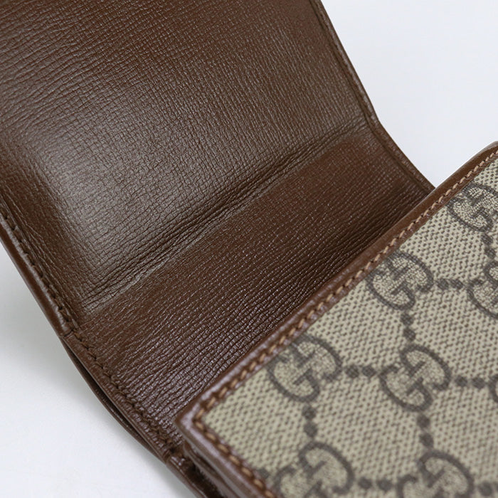 GUCCI 621891 Bi-fold wallet Gucci Horsebit 1955 Medium wallet GG Supreme Canvas,leather beige Women