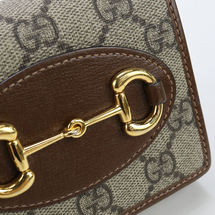 GUCCI 621891 Bi-fold wallet Gucci Horsebit 1955 Medium wallet GG Supreme Canvas,leather beige Women