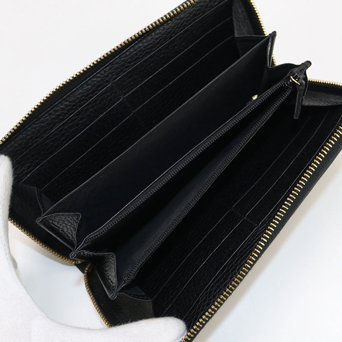 GUCCI GU82081 Zip around wallet Double G PurseZip  leather  black Women