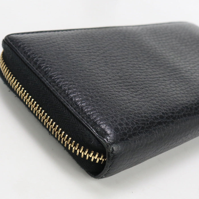 GUCCI GU82081 Zip around wallet Double G PurseZip  leather  black Women