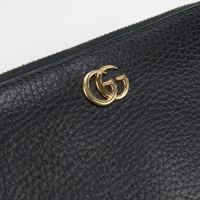 GUCCI GU82081 Zip around wallet Double G PurseZip  leather  black Women