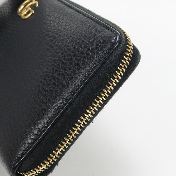 GUCCI GU82081 Zip around wallet Double G PurseZip  leather  black Women
