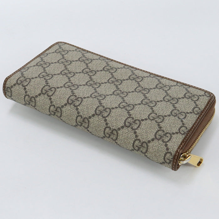 GUCCI Long Wallet Gucci Horsebit 1955 Zip Around Wallet GG Supreme Canvas beige Women