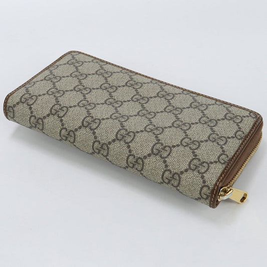 GUCCI Long Wallet Gucci Horsebit 1955 Zip Around Wallet GG Supreme Canvas beige Women