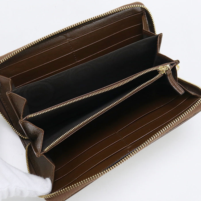 GUCCI Long Wallet Gucci Horsebit 1955 Zip Around Wallet GG Supreme Canvas beige Women