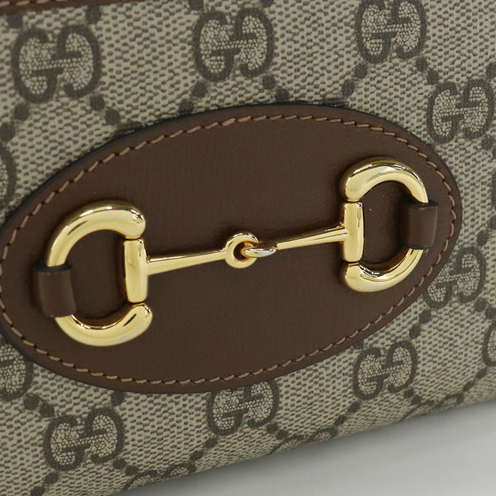 GUCCI Long Wallet Gucci Horsebit 1955 Zip Around Wallet GG Supreme Canvas beige Women
