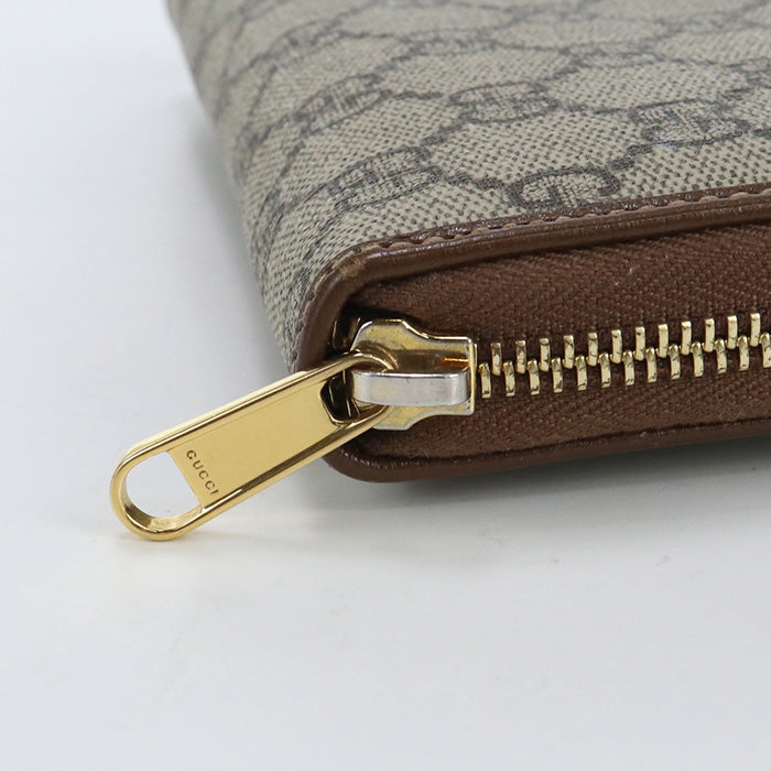 GUCCI Long Wallet Gucci Horsebit 1955 Zip Around Wallet GG Supreme Canvas beige Women