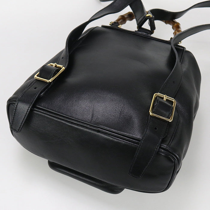 GUCCI 003 2034 0030 mini backpack Bamboo leather black Women