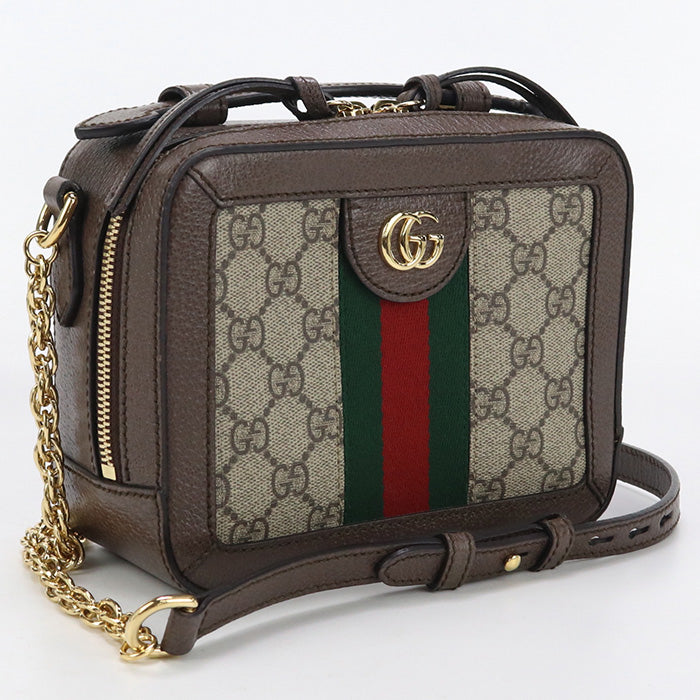 GUCCI 602576 Ofidia Chain Shoulder Bag  GG Supreme Canvas/leather beige Women