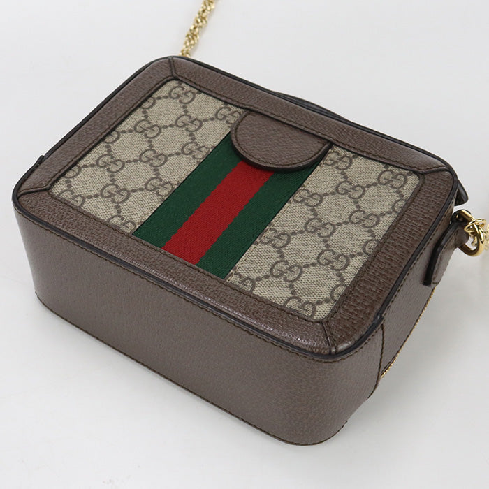 GUCCI 602576 Ofidia Chain Shoulder Bag  GG Supreme Canvas/leather beige Women