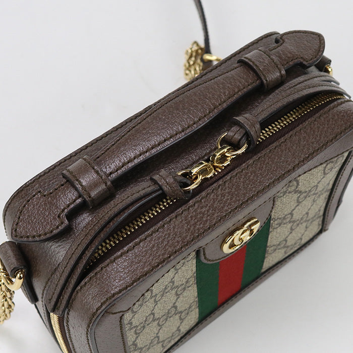 GUCCI 602576 Ofidia Chain Shoulder Bag  GG Supreme Canvas/leather beige Women