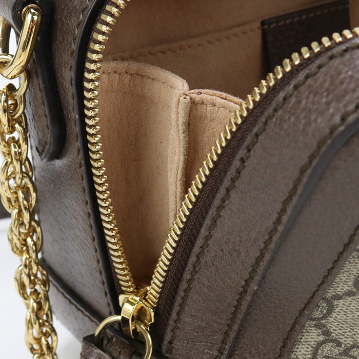GUCCI 602576 Ofidia Chain Shoulder Bag  GG Supreme Canvas/leather beige Women
